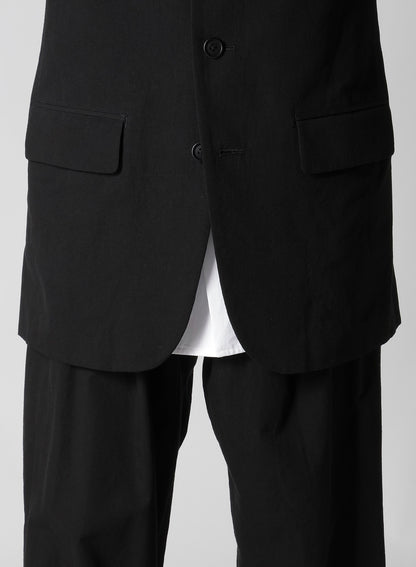 RIGHT DOUBLE RIMMED POCKET JACKET WITH COTTON LINEN UNEVEN YARN CANVAS