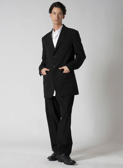 RIGHT DOUBLE RIMMED POCKET JACKET WITH COTTON LINEN UNEVEN YARN CANVAS