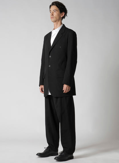 RIGHT DOUBLE RIMMED POCKET JACKET WITH COTTON LINEN UNEVEN YARN CANVAS