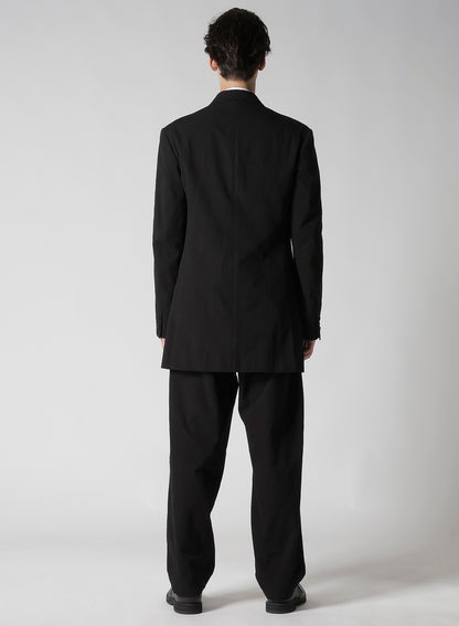 RIGHT DOUBLE RIMMED POCKET JACKET WITH COTTON LINEN UNEVEN YARN CANVAS