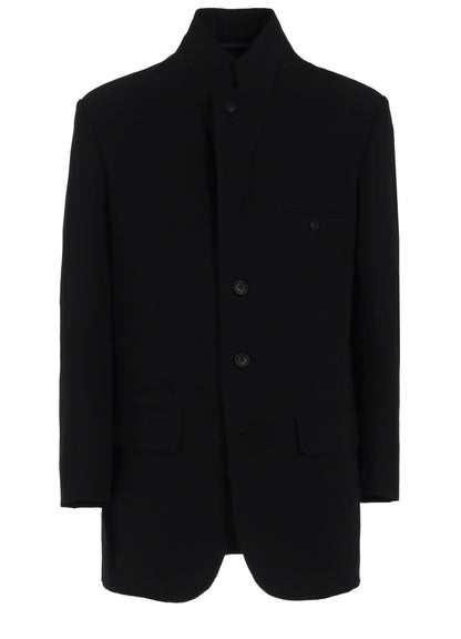 RIGHT DOUBLE RIMMED POCKET JACKET WITH COTTON LINEN UNEVEN YARN CANVAS