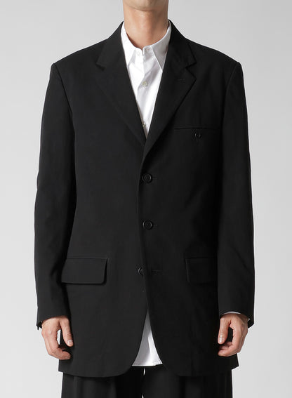 RIGHT DOUBLE RIMMED POCKET JACKET WITH COTTON LINEN UNEVEN YARN CANVAS