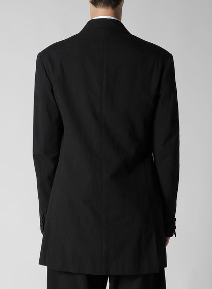 RIGHT DOUBLE RIMMED POCKET JACKET WITH COTTON LINEN UNEVEN YARN CANVAS