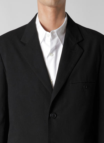 RIGHT DOUBLE RIMMED POCKET JACKET WITH COTTON LINEN UNEVEN YARN CANVAS