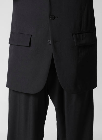 WOOL GABARDINE JACKET WITH RIGHT POCKET