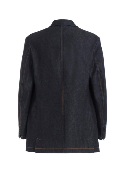 13oz UNEVEN YARN DENIM JACKET WITH 3-BUTTONS COLOR COMBI