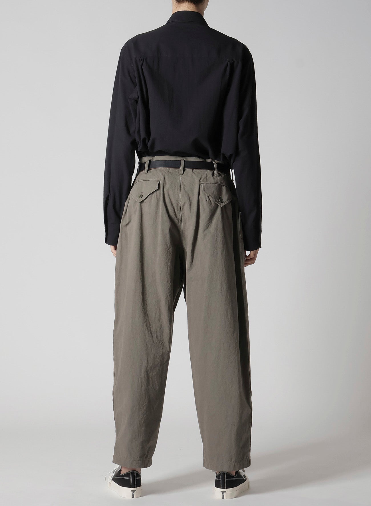 COTTON POPLIN PANTS WITH SIDE TAPE DETAIL