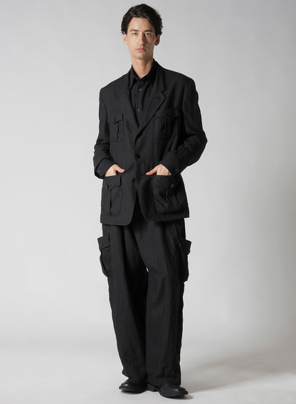 Y's for men x 120% LINO LINEN STRING PANTS WITH SIDE OUT POCKET