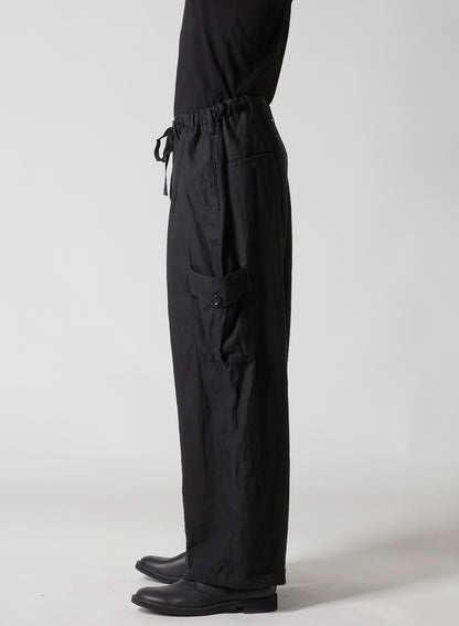 Y's for men x 120% LINO LINEN STRING PANTS WITH SIDE OUT POCKET