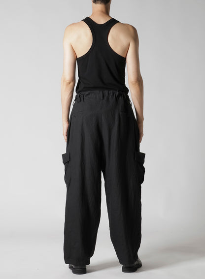 Y's for men x 120% LINO LINEN STRING PANTS WITH SIDE OUT POCKET