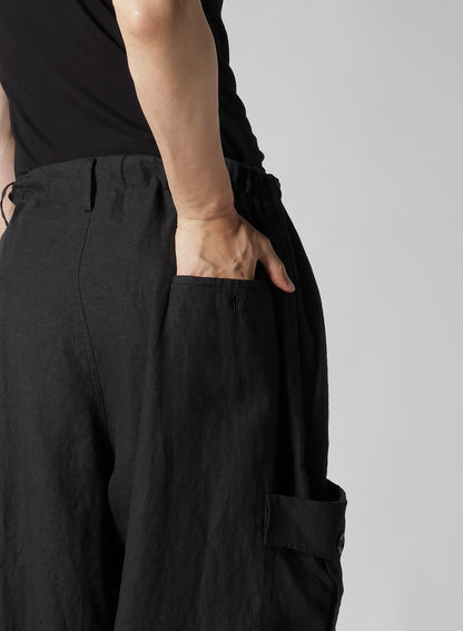 Y's for men x 120% LINO LINEN STRING PANTS WITH SIDE OUT POCKET