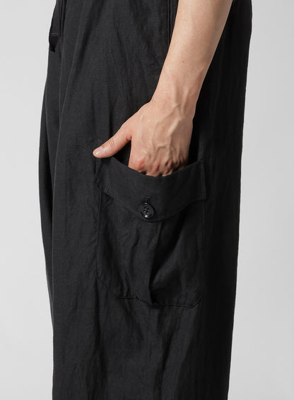 Y's for men x 120% LINO LINEN STRING PANTS WITH SIDE OUT POCKET