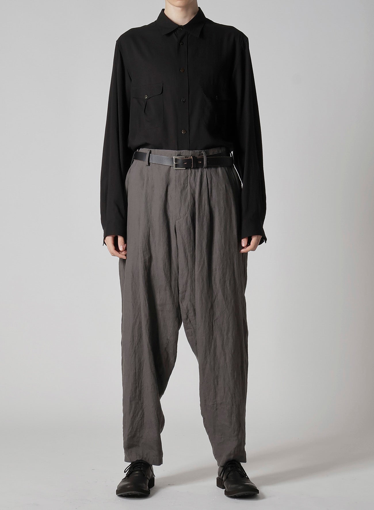 Y's for men x 120% LINO LINEN BACK SIDE ZIPPER PANTS