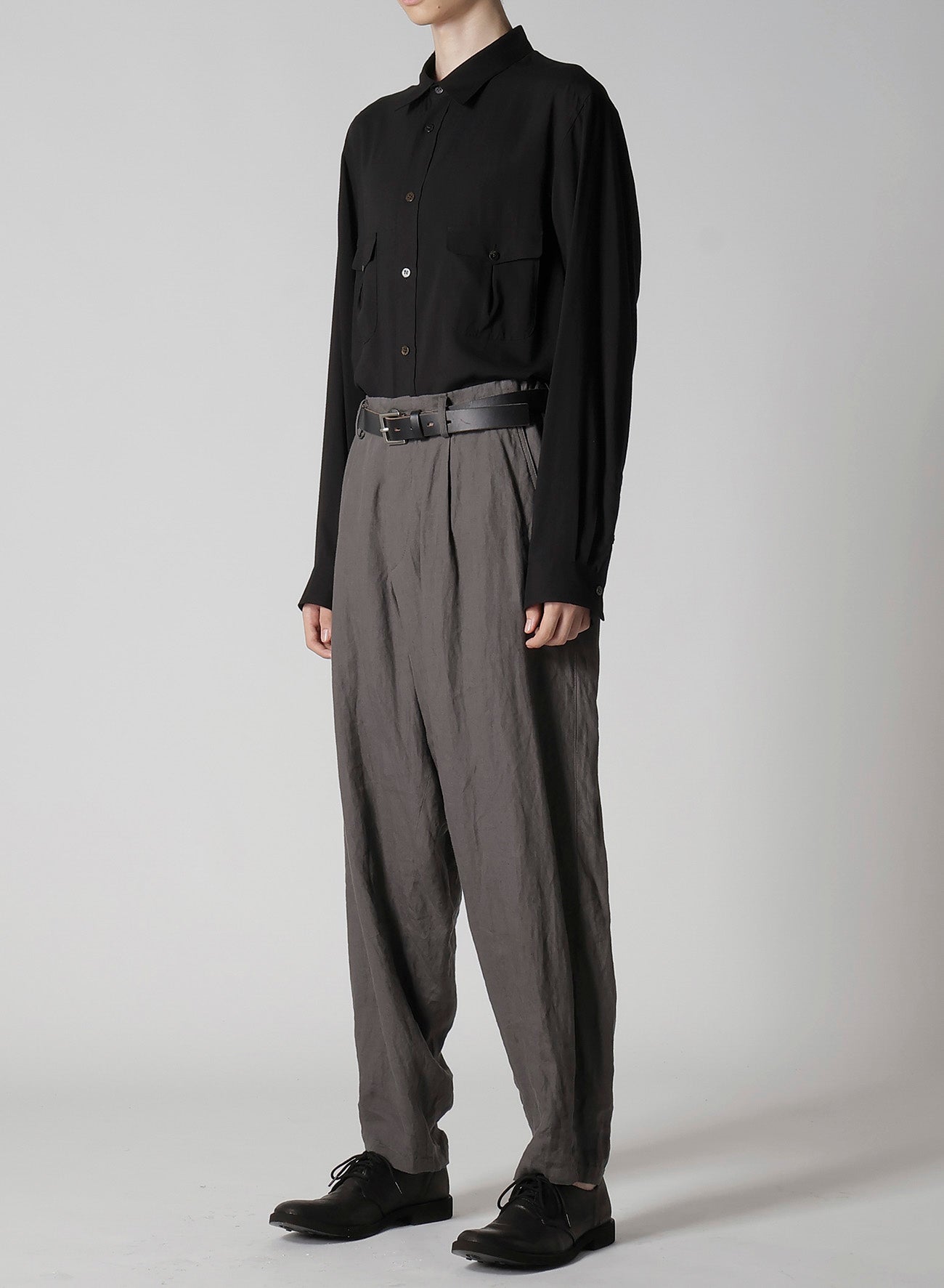 Y's for men x 120% LINO LINEN BACK SIDE ZIPPER PANTS