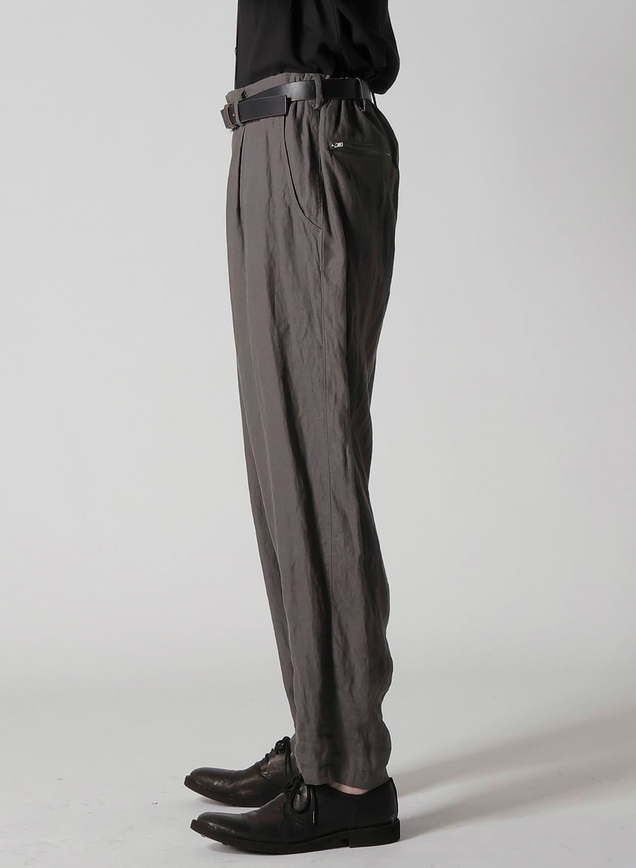 Y's for men x 120% LINO LINEN BACK SIDE ZIPPER PANTS