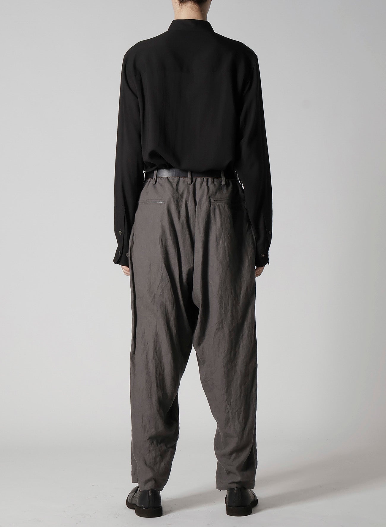 Y's for men x 120% LINO LINEN BACK SIDE ZIPPER PANTS