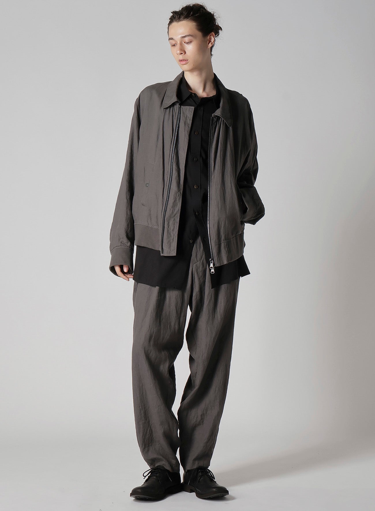 Y's for men x 120% LINO LINEN BACK SIDE ZIPPER PANTS