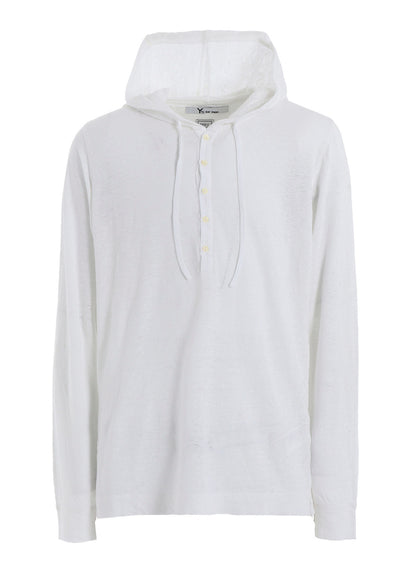 Y's for men x 120% LINO HENLEY HOODIE LONG SLEEVE T