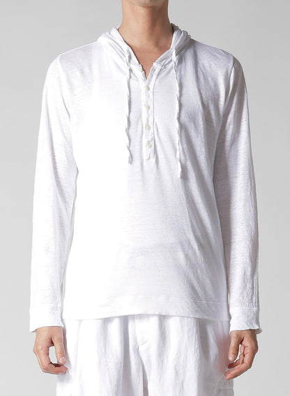 Y's for men x 120% LINO HENLEY HOODIE LONG SLEEVE T