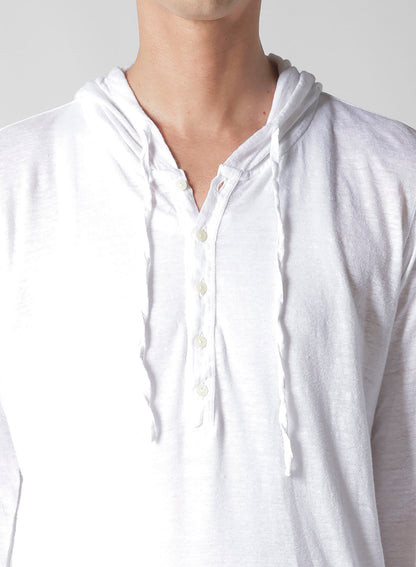 Y's for men x 120% LINO HENLEY HOODIE LONG SLEEVE T