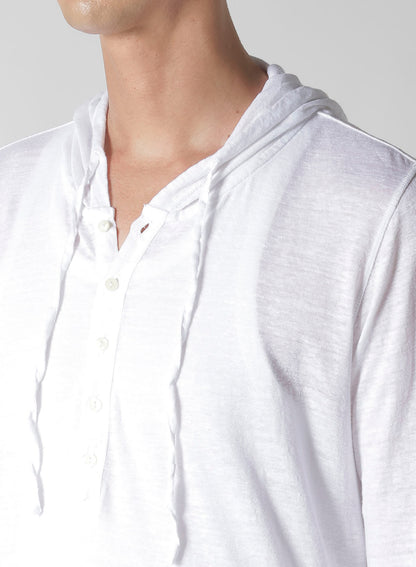 Y's for men x 120% LINO HENLEY HOODIE LONG SLEEVE T