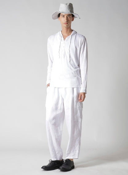 Y's for men x 120% LINO HENLEY HOODIE LONG SLEEVE T