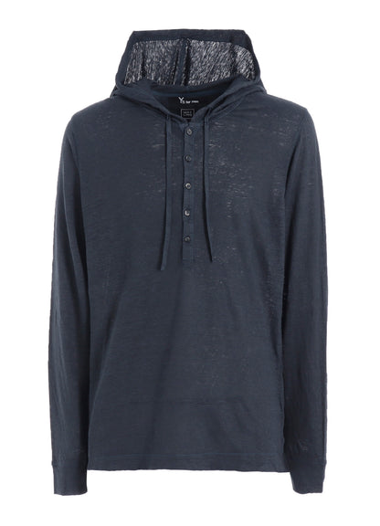 Y's for men x 120% LINO HENLEY HOODIE LONG SLEEVE T