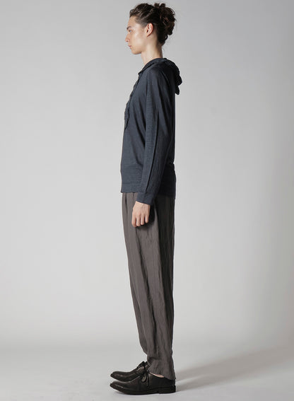 Y's for men x 120% LINO HENLEY HOODIE LONG SLEEVE T