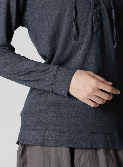 Y's for men x 120% LINO HENLEY HOODIE LONG SLEEVE T