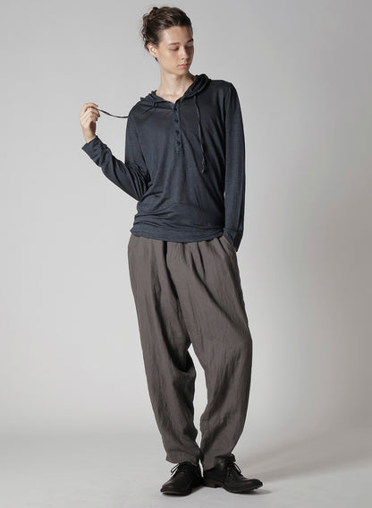 Y's for men x 120% LINO HENLEY HOODIE LONG SLEEVE T