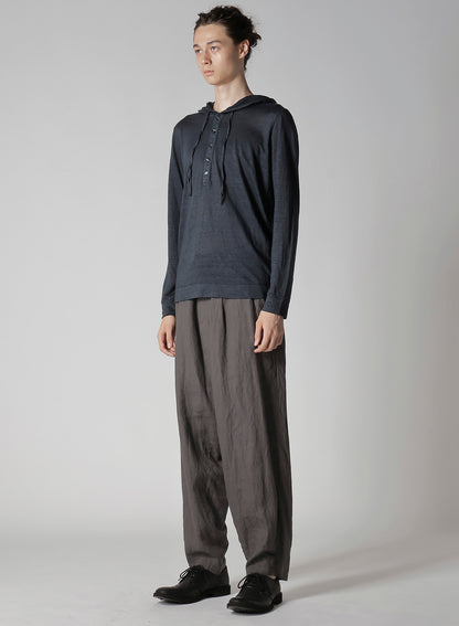 Y's for men x 120% LINO HENLEY HOODIE LONG SLEEVE T