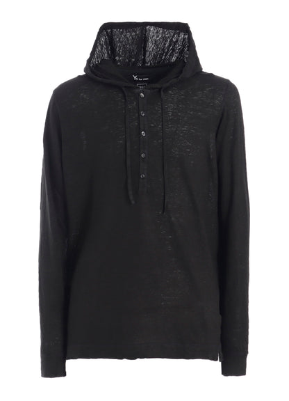 Y's for men x 120% LINO HENLEY HOODIE LONG SLEEVE T