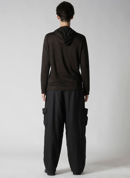 Y's for men x 120% LINO HENLEY HOODIE LONG SLEEVE T