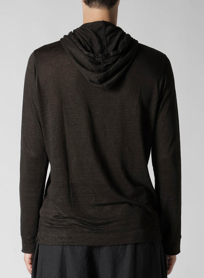 Y's for men x 120% LINO HENLEY HOODIE LONG SLEEVE T