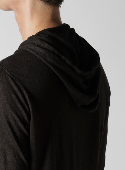 Y's for men x 120% LINO HENLEY HOODIE LONG SLEEVE T