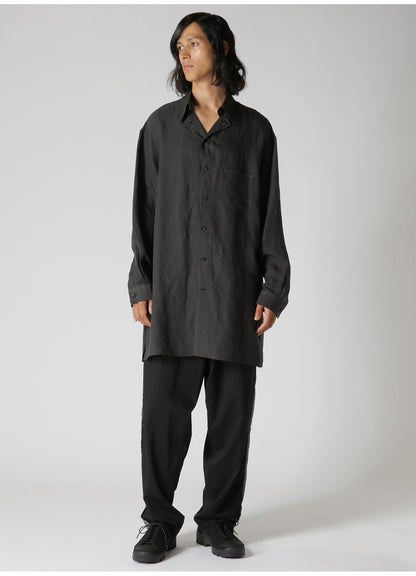 LYOCELL LINEN TWILL SHIRT WITH DESIGN COLLAR AND COLOR STITCH