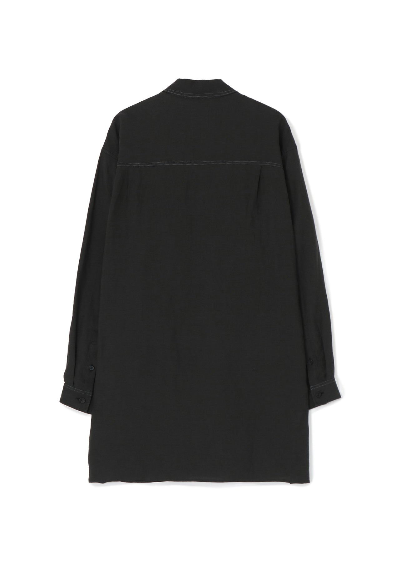 LYOCELL LINEN TWILL SHIRT WITH DESIGN COLLAR AND COLOR STITCH