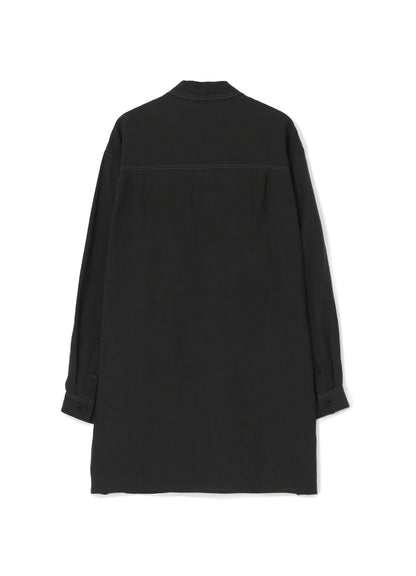 LYOCELL LINEN TWILL SHIRT WITH DESIGN COLLAR AND COLOR STITCH