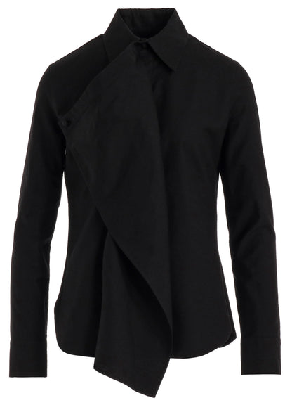 COTTON TWILL DRAPE BLOUSE