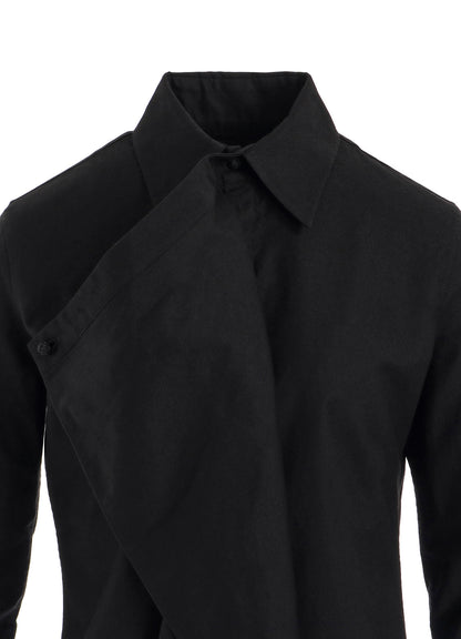 COTTON TWILL DRAPE BLOUSE