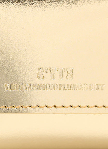 GOLD FOIL PRINT LEATHER TRI-FOLD MINI WALLET