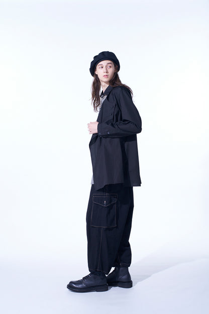 GINGHAM CHECK COMBINATION FRONT LAYER SHIRT