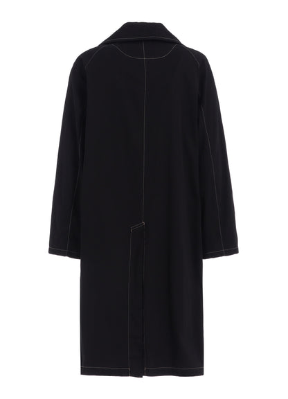 COTTON TWILL GARMENT DYED TIE-LOCKEN COAT