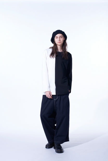 COTTON TWILL GARMENT DYED SUSPENDER PANTS