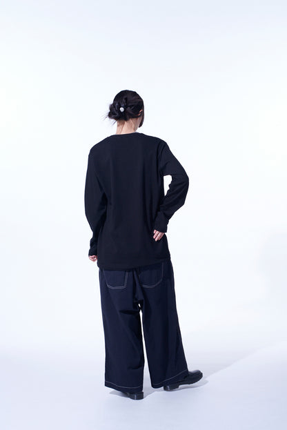 COTTON TWILL GARMENT DYED SUSPENDER PANTS