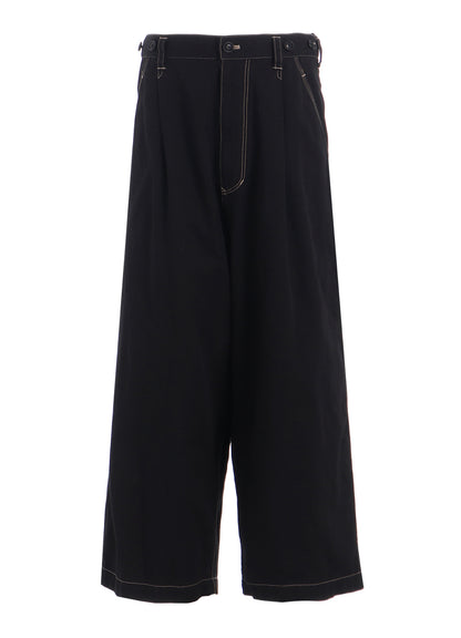 COTTON TWILL GARMENT DYED SUSPENDER PANTS