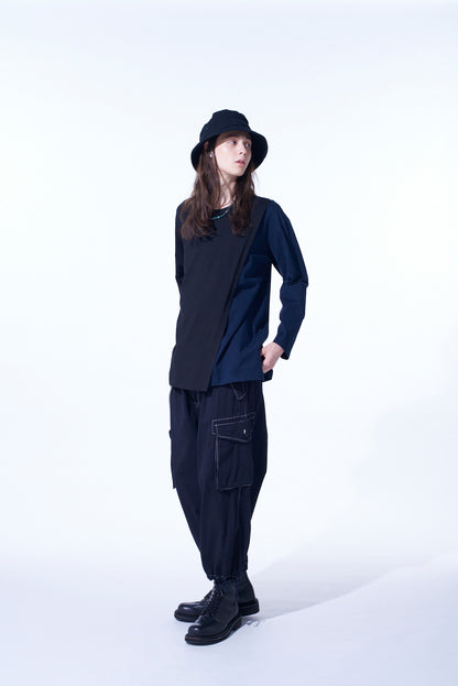 COTTON TWILL GARMENT DYED BALLOON CARGO PANTS