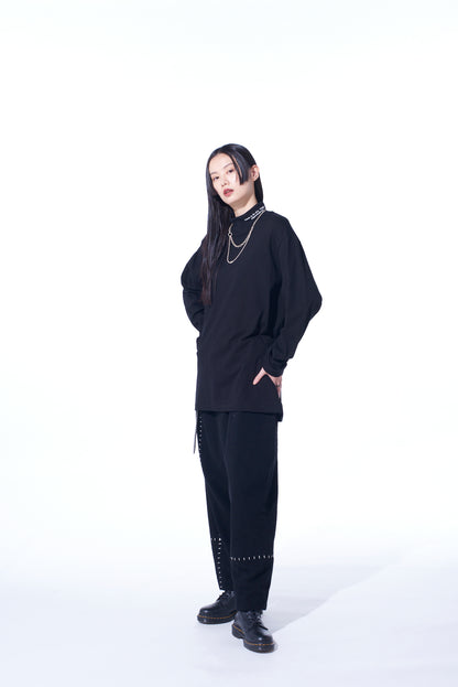 VINTAGE FLANNEL 2-TUCK WIDE PANT WITH BLANKET STITCH