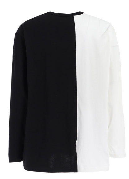 BICOLOR LONG-SLEEVED T-SHIRT WITH HEM SLITS