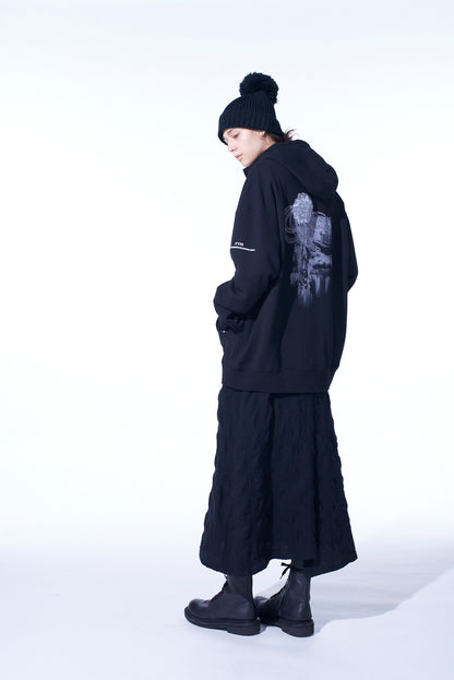 FRENCH TERRY "JELLYFISH" GRAPHIC ZIP-UP HOODIE